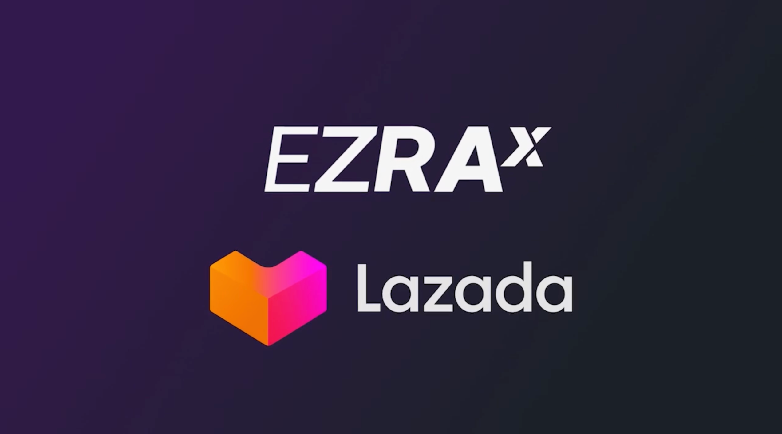 White logos for EZRAx and Lazada