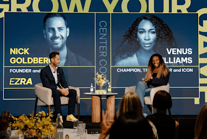 Venus Williams and Nick Goldberg in conversation on stage