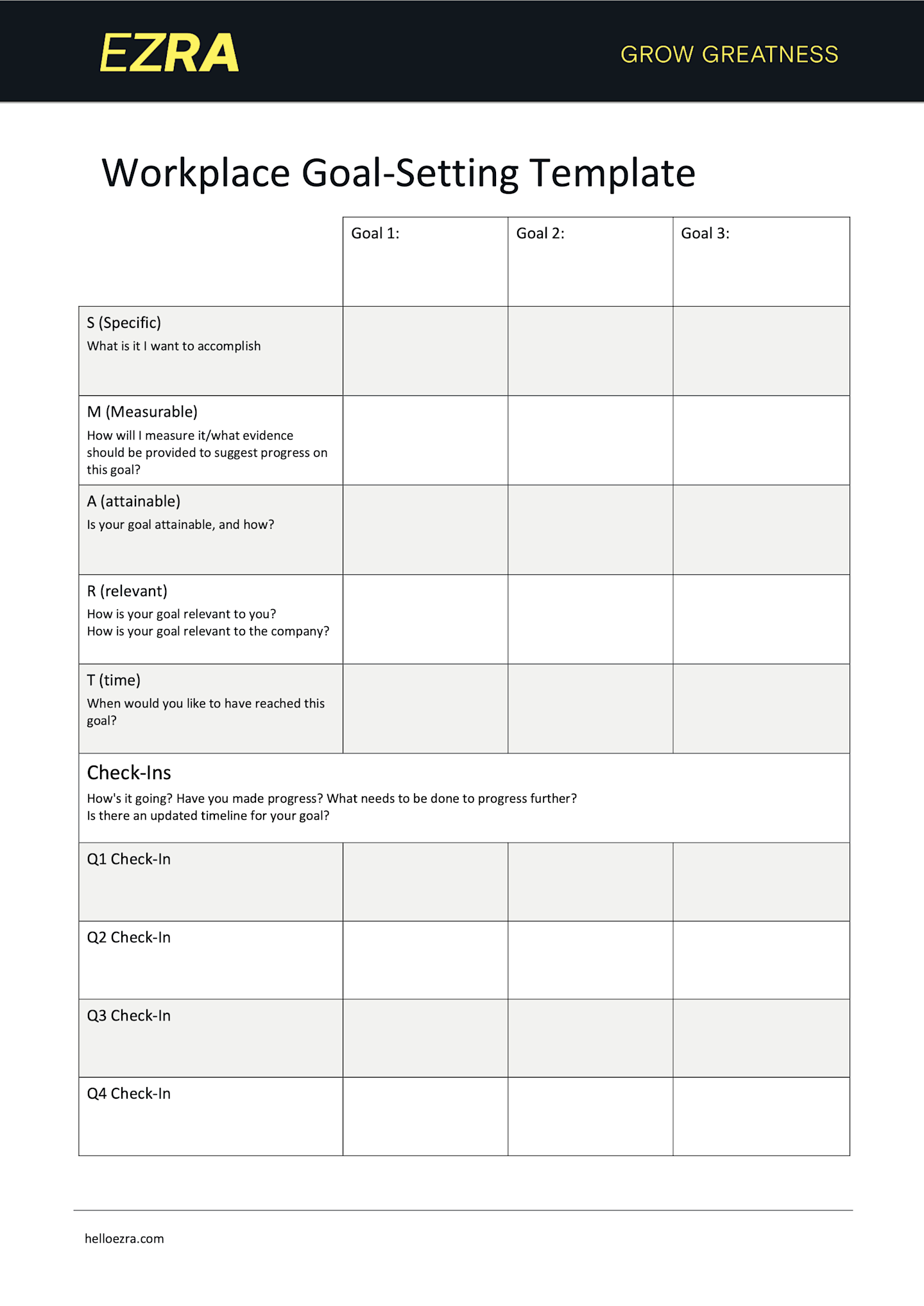 Come Stabilire Obiettivi Lavorativi in Azienda (Con Template) | EZRA