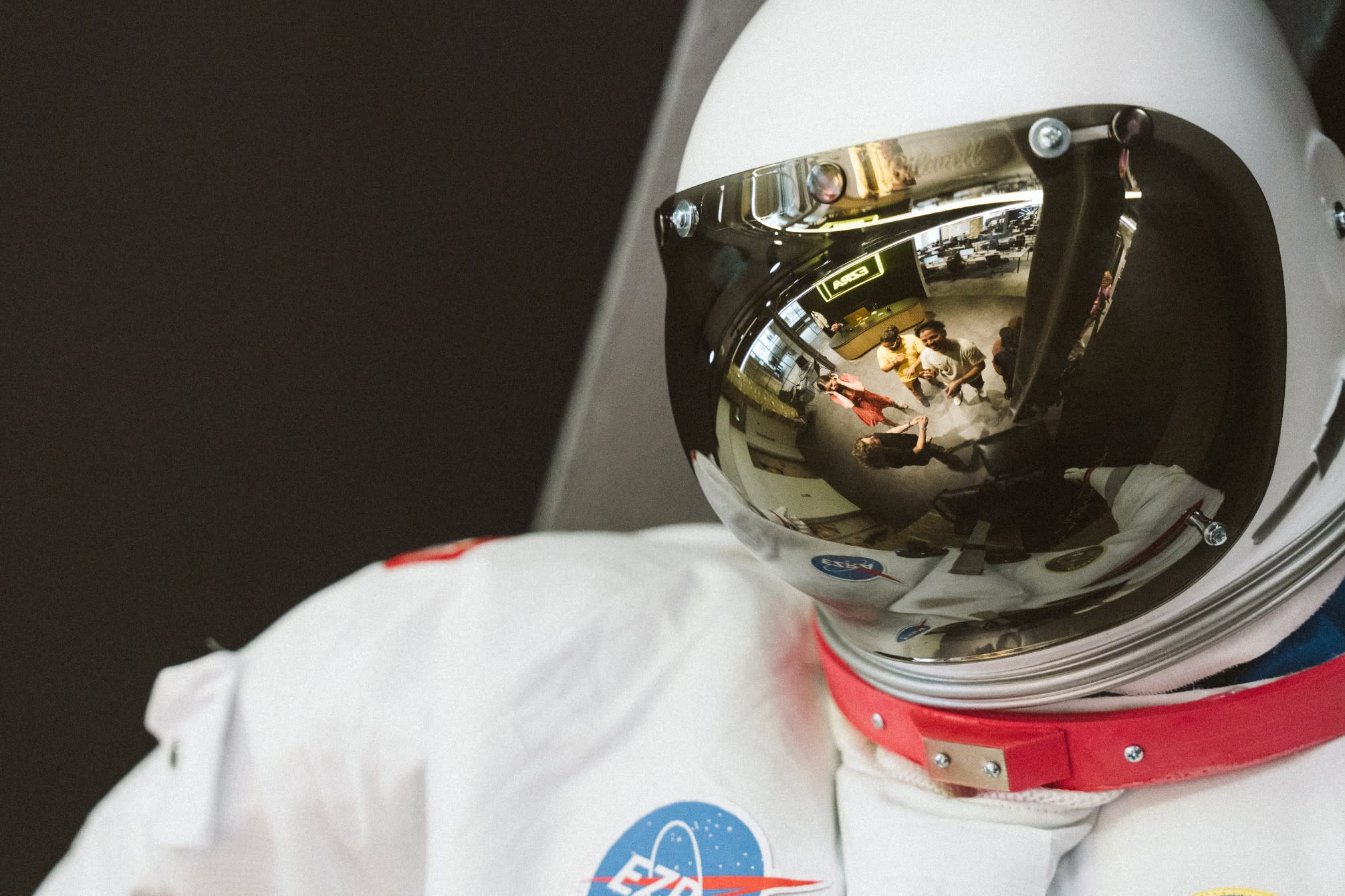 Reflection in EZRA spacesuit mask
