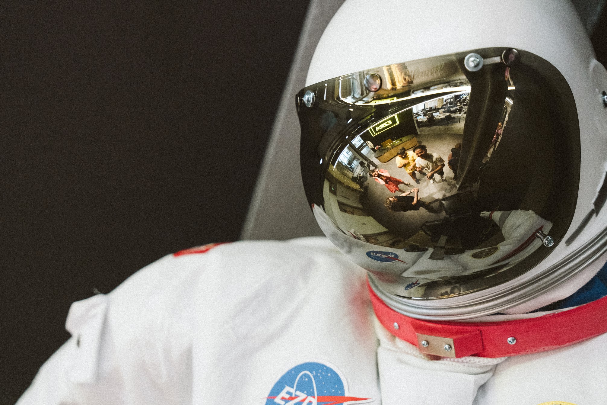 Reflection in EZRA spacesuit mask
