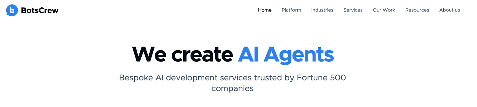 BotsCrew landing page