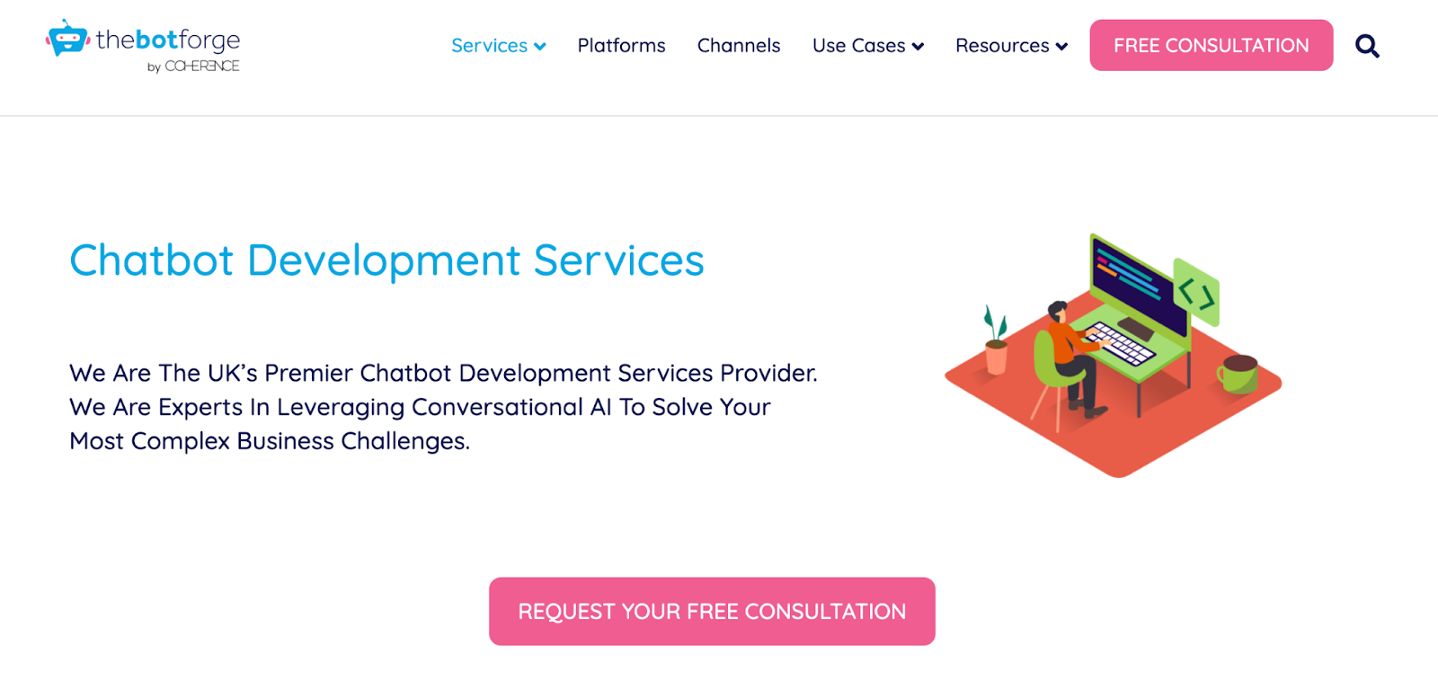 BotForge landing page