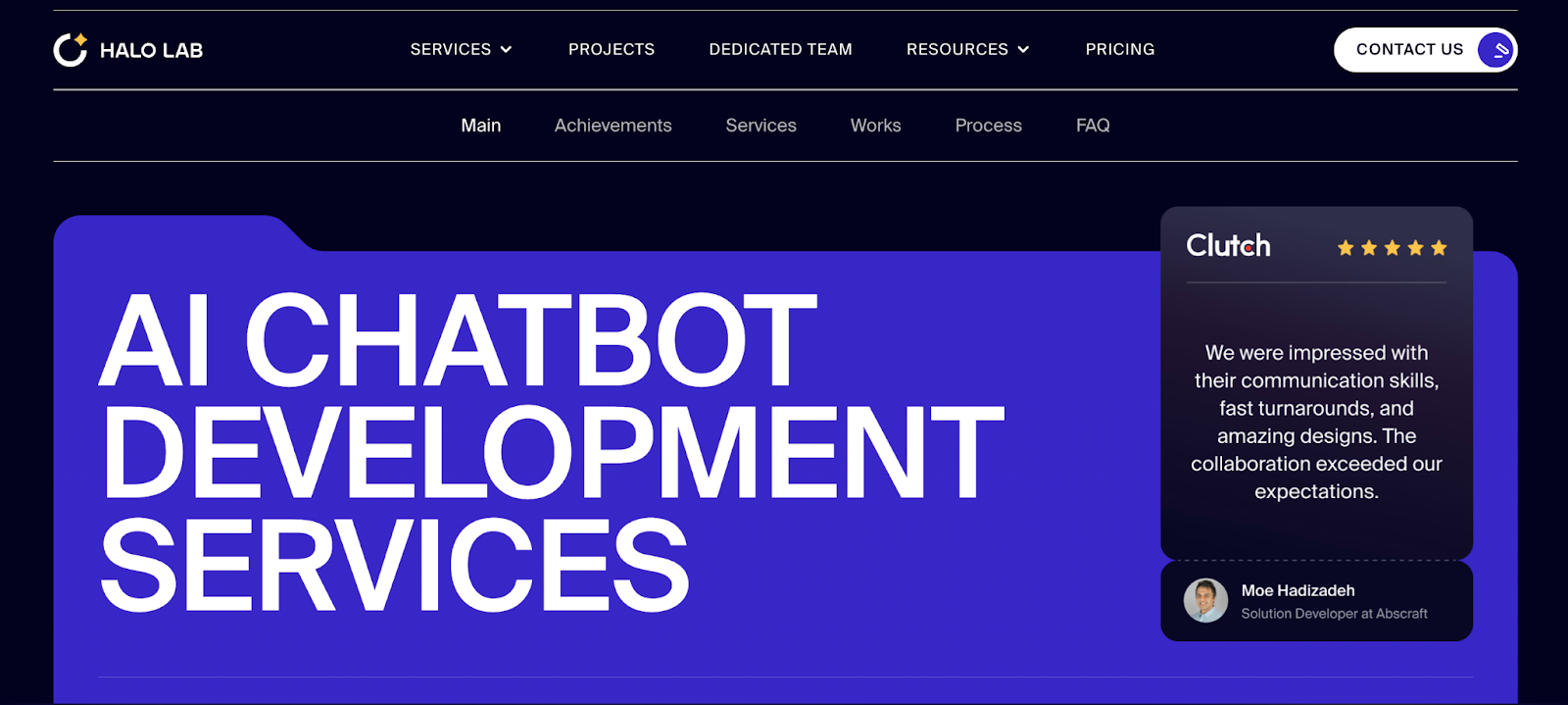 Halo Lab landing page