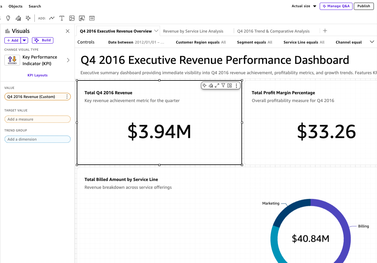 AWS QuickSight - Generated analysis result