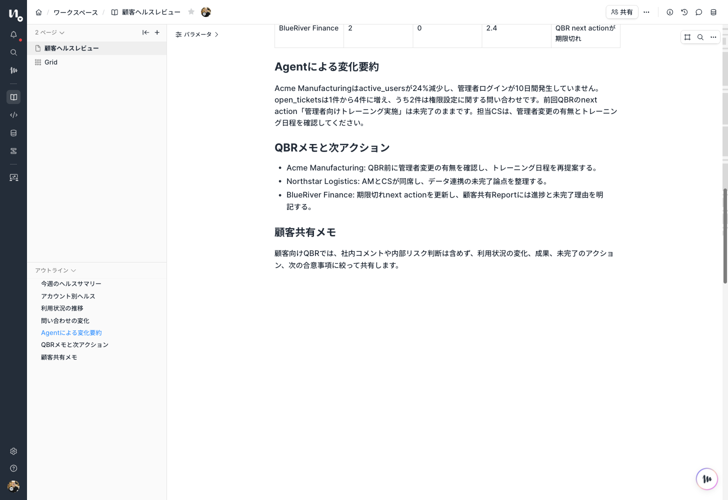 QBRメモと次アクション