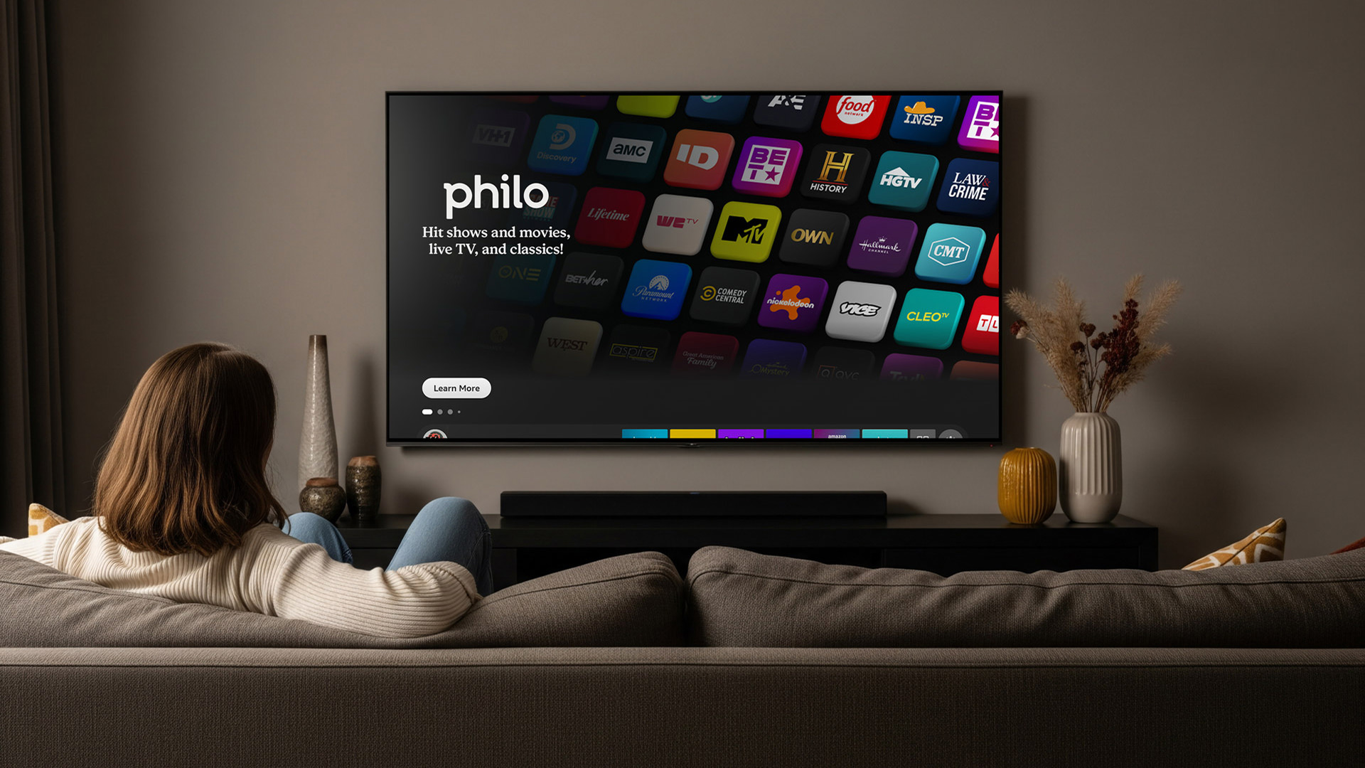 Lifestyle Image of Philo Homepage on TV  preview