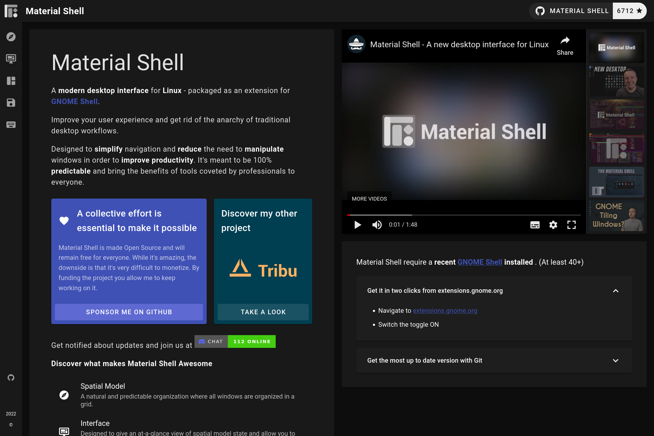 Official Website for the Material Shell Project