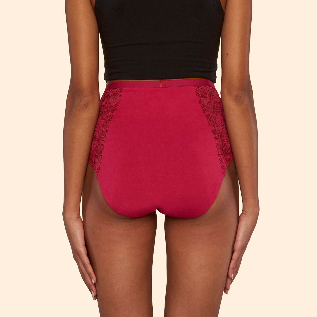 Modal Cotton Lace High Waisted Underwear
