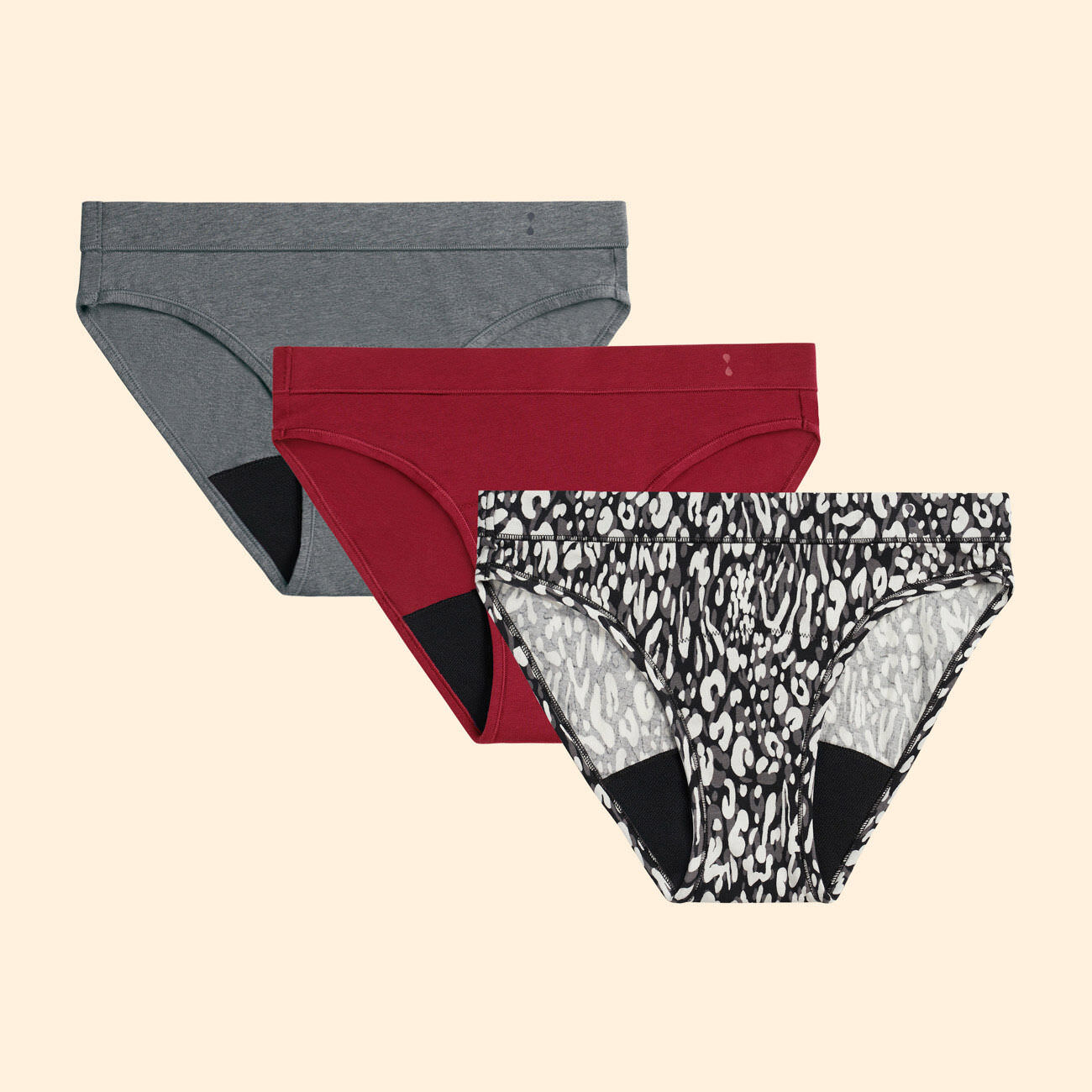 3-Pair Multi Super Bikini Set  Thinx Cotton Period Underwear