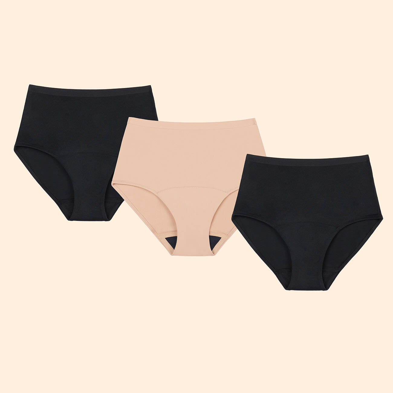 Hi-Waist Absorbent Underwear Set of 3