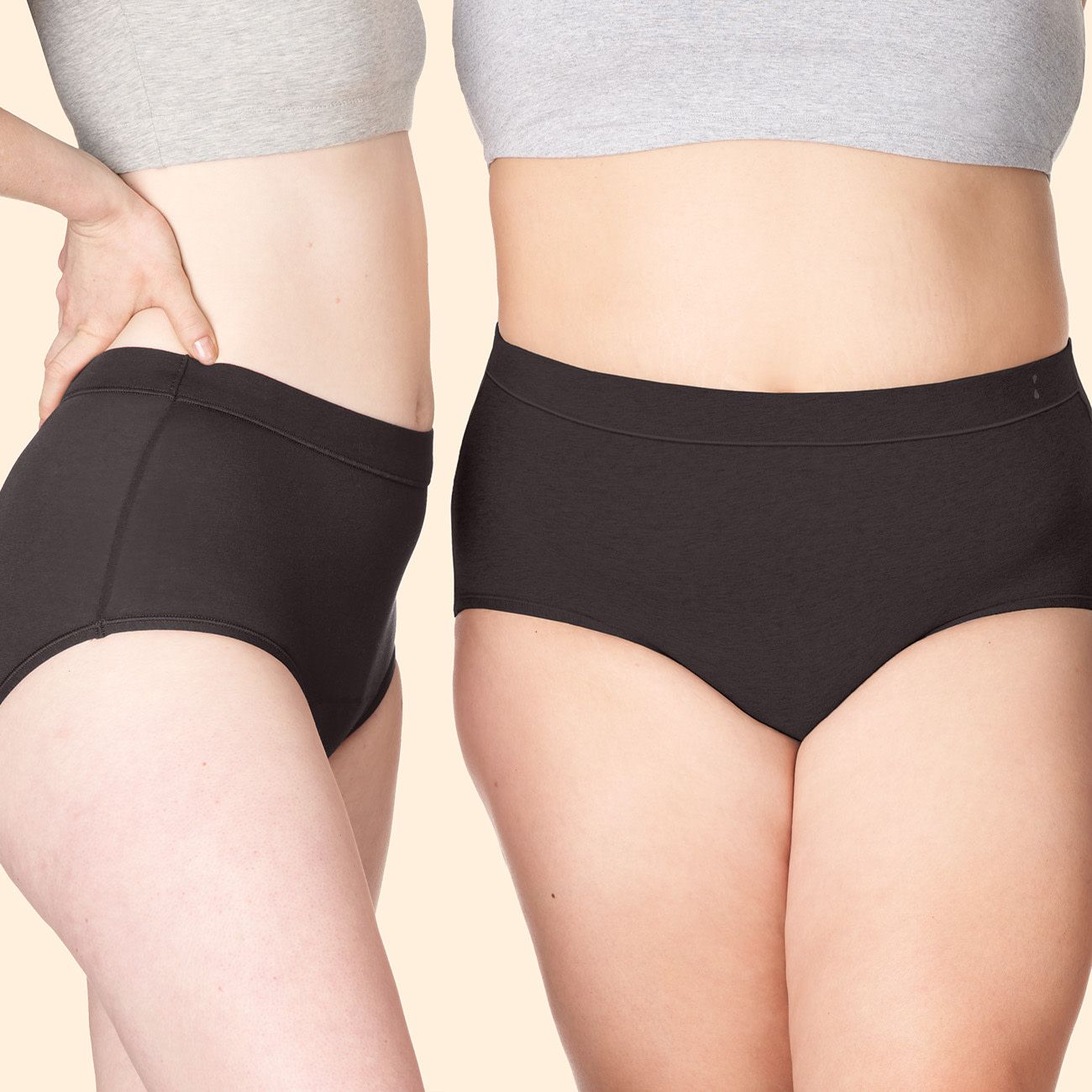 Thinx For All Plus Size period proof hi-waist brief with super absorbency in  black