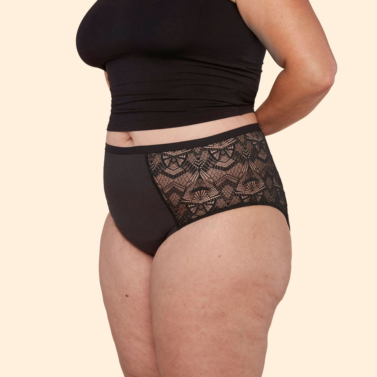 Modal Cotton Lace High Waisted Underwear