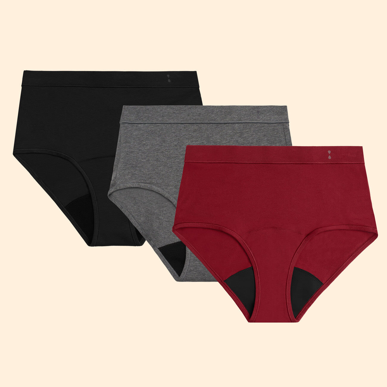 3-Pair Multi Hi-Waist Set | Thinx Cotton Period Underwear