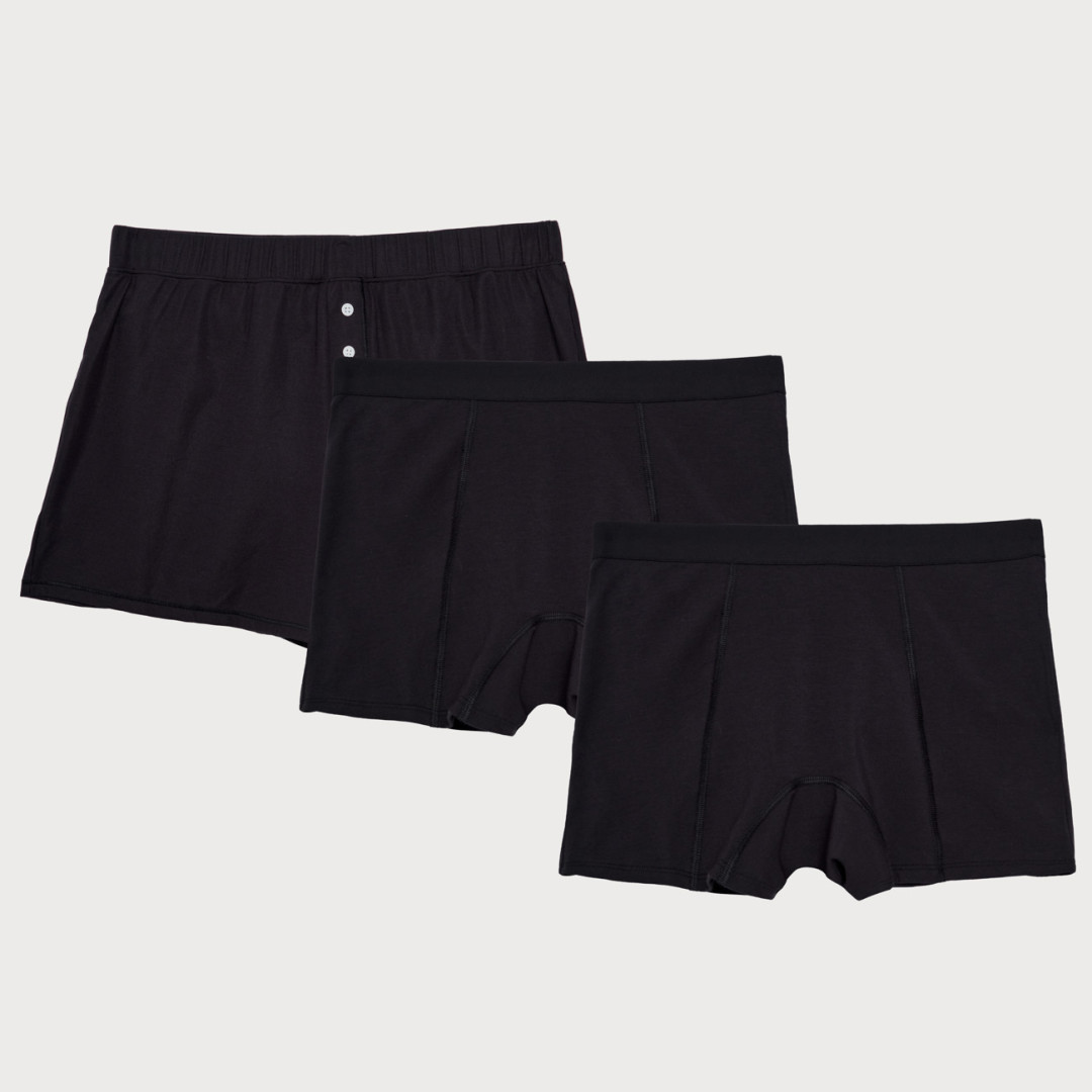 Thinx - Overnight Cotton Set - Black - Flat