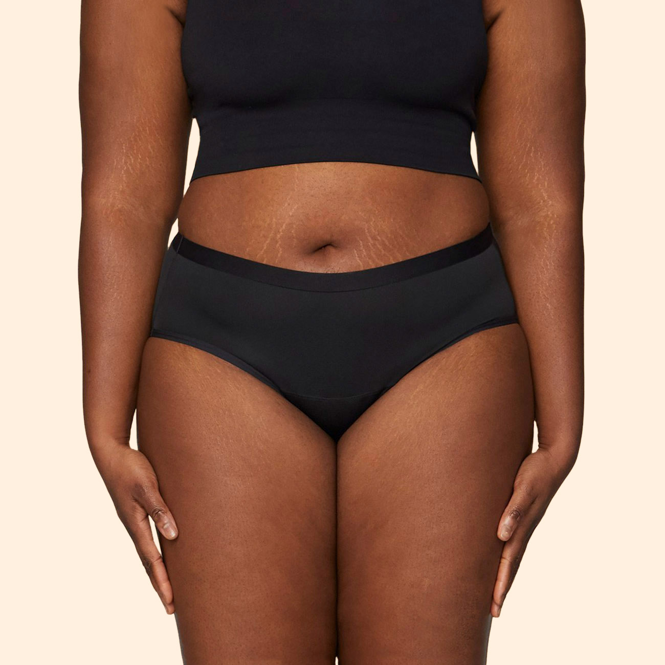 Thinx Womens Underwear Hiphugger Moderate Period Briefs Black Size X 14W  NWOT - Lacadives