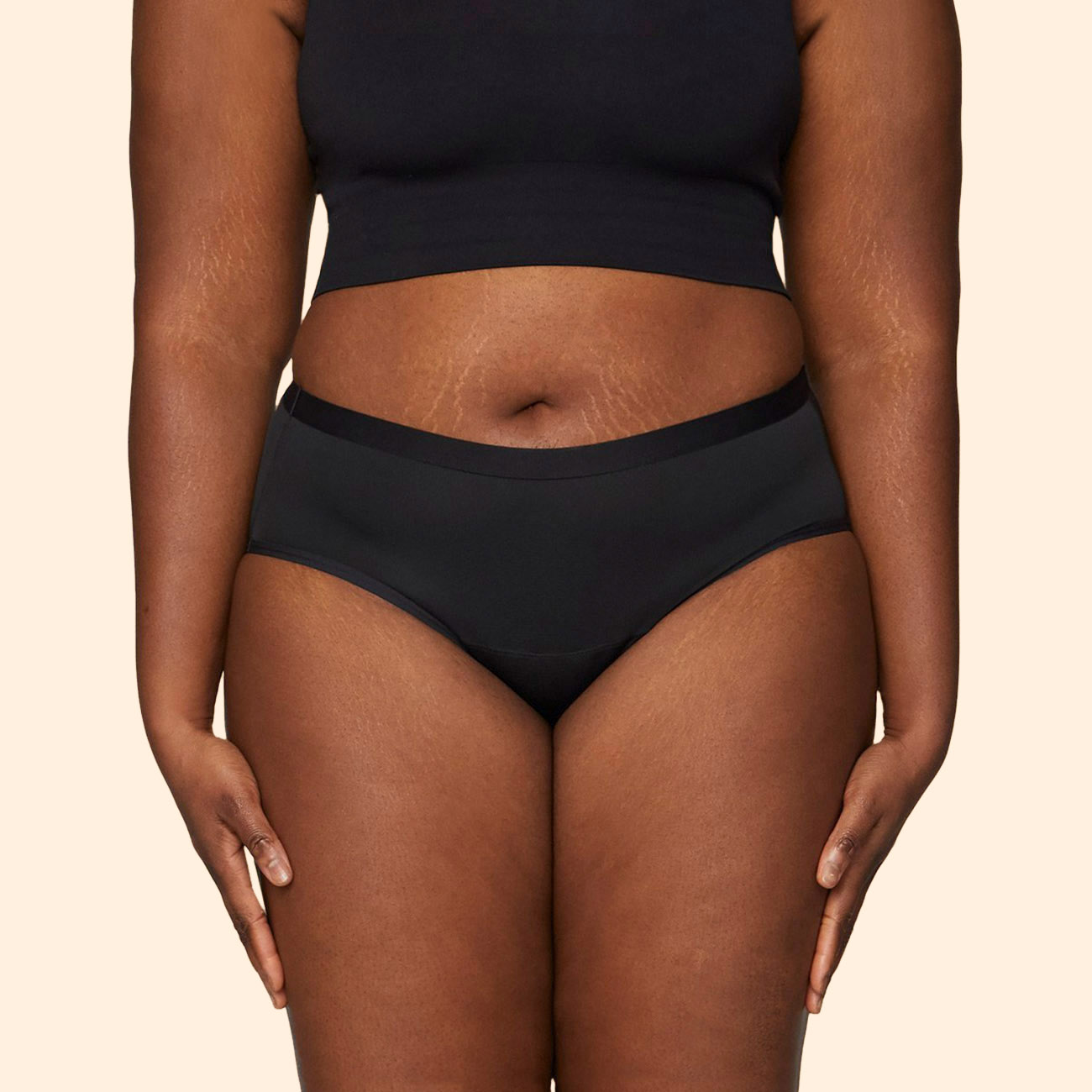 Hip Hugger Period Underwear in Black