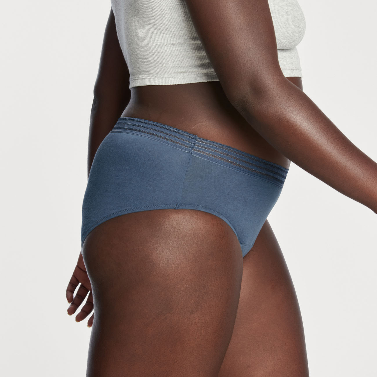 Thinx - TFA - Everyday Comfort Lace Brief - Storm - Side