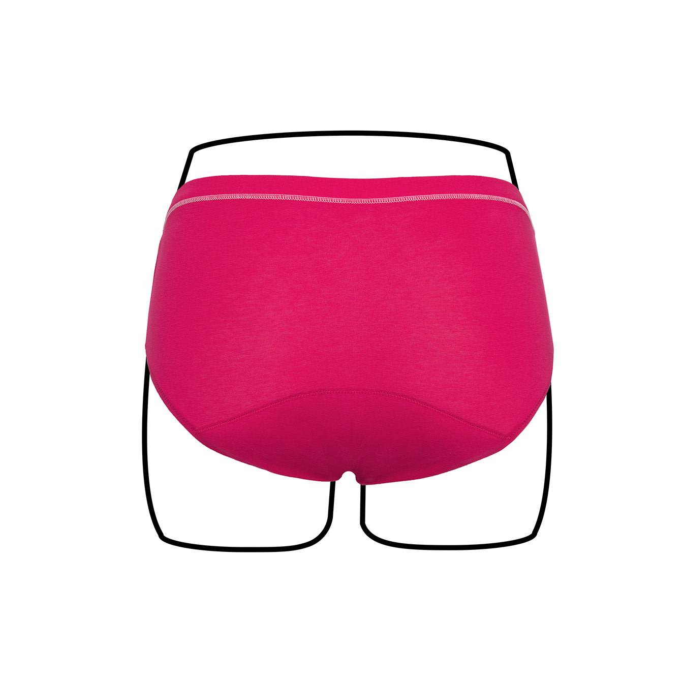 Thinx Teens - All Day Brief - Hot Pink - Back