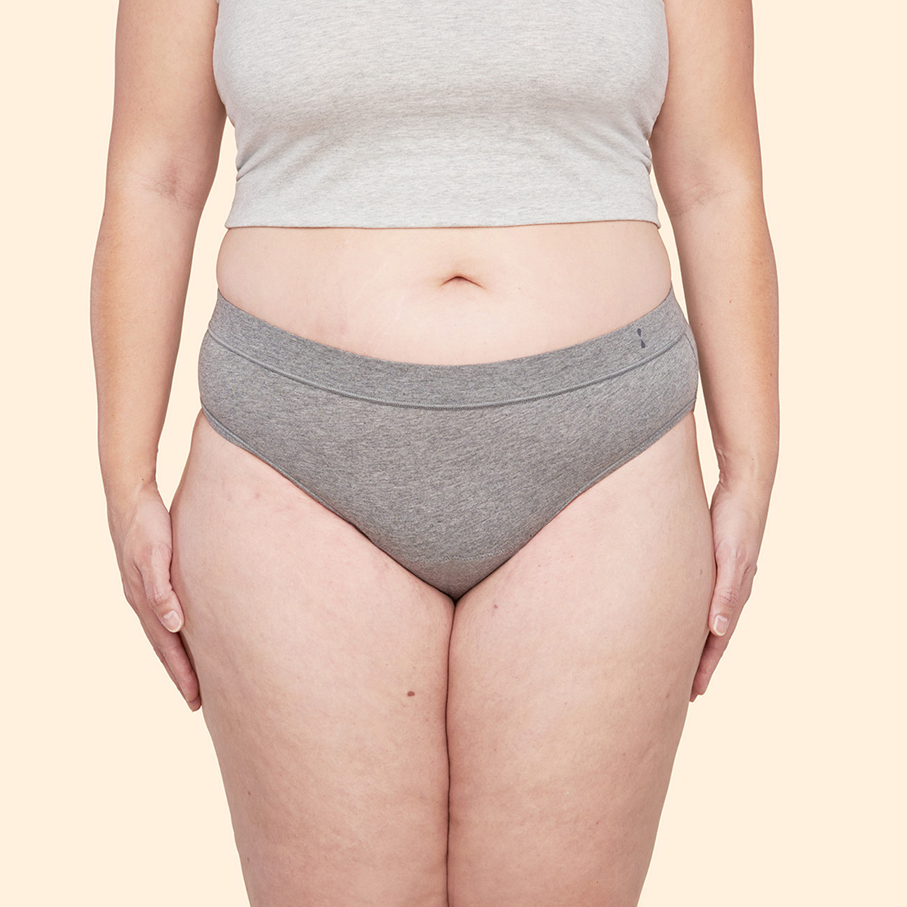 Thinx for All Women's Moderate Absorbency Bikini Period Underwear - Gray L  1 ct