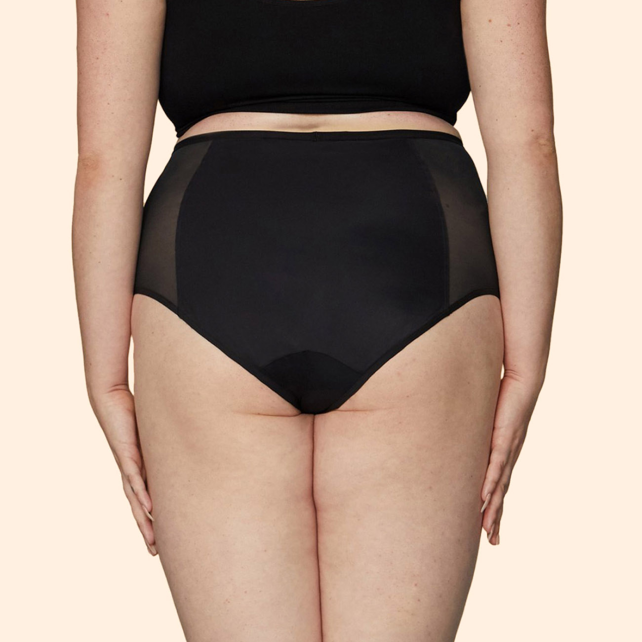 XZHGS Graphic Prints Winter Thong Women's Leak Proof High Waist Pure Cotton  Large Size underwear Black Mesh Bodysuit
