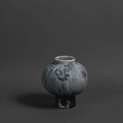 PEARL BOULDER VASE - WHITE MARBLE