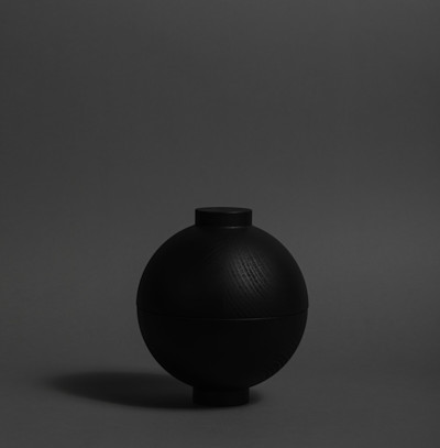 BLACK WOODEN SPHERE - XL