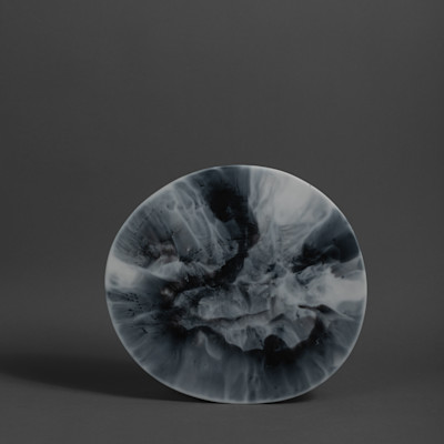 BOULDER PLATTER-WHITE MARBLE