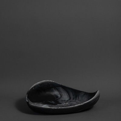 LEAF BOWL - LARGE (BLACK MARBLE)