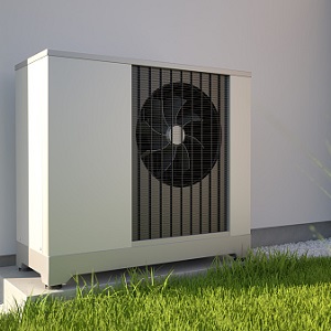 heat pump situated outside a house