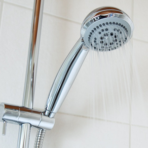 image of silver shower head