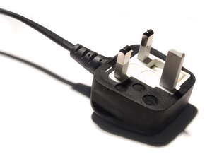 Image of a plug facing up.