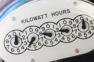 Image of gauge showing kilowatt hours.