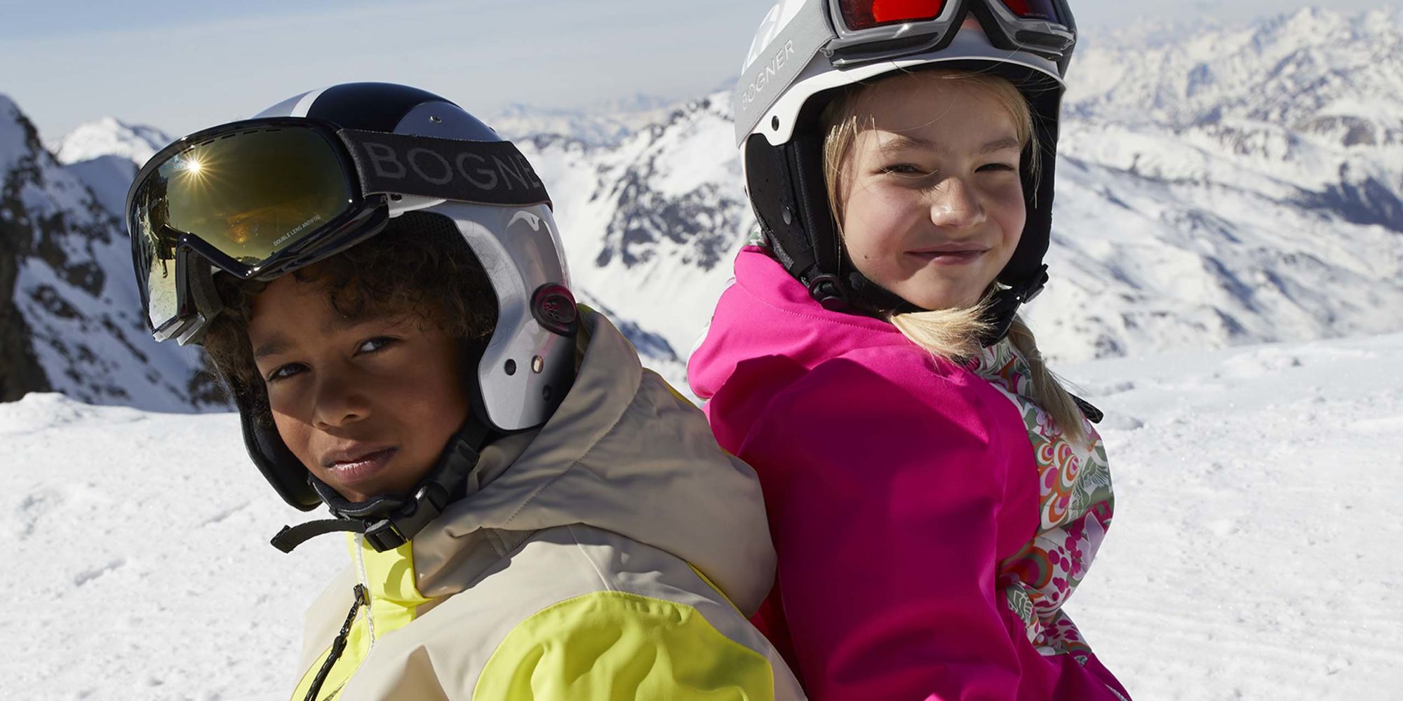 Kids wearing ski jackets