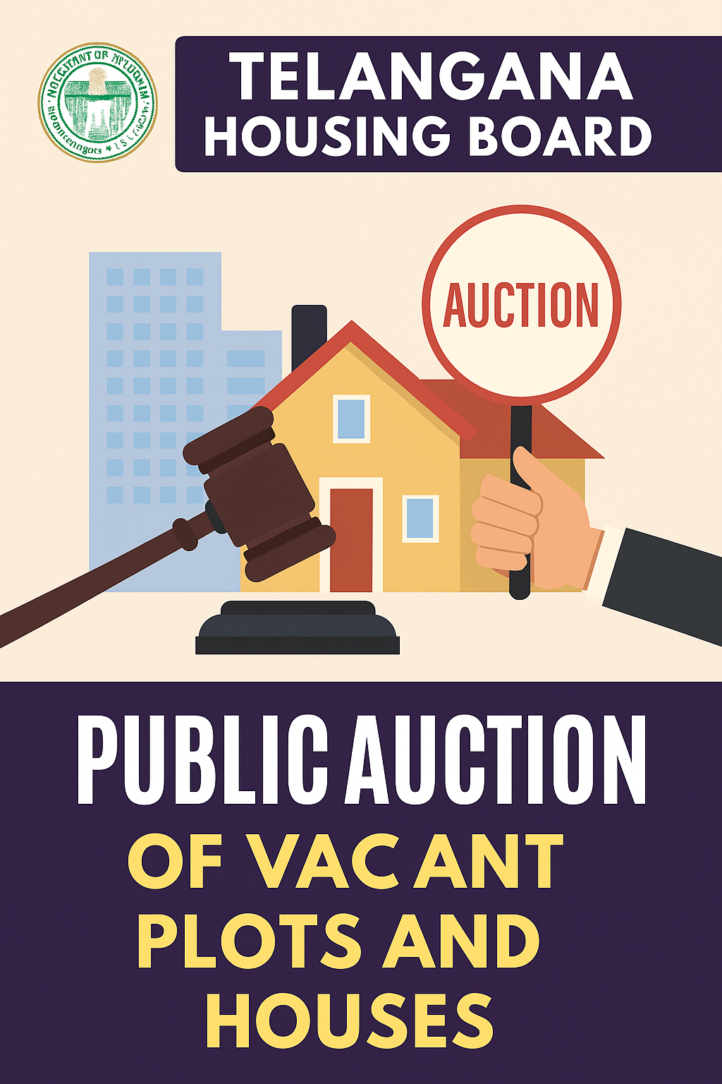 Public Auction for Disposal of Vacant open plots Residential & Commercial and Vacant Houses at various locations in Housing Board Colony at Kanteshwar(V), Nizamabad