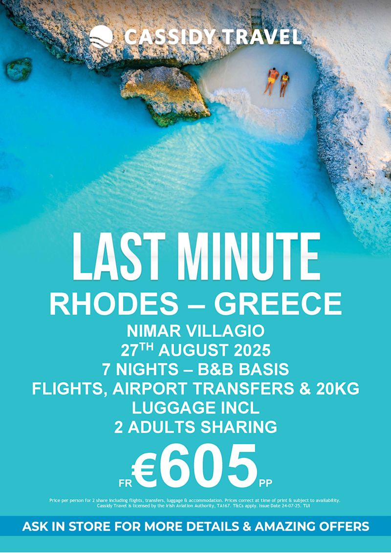 Cassidy Travel - Last Minute Rhodes - August 2025 - On-Page Image