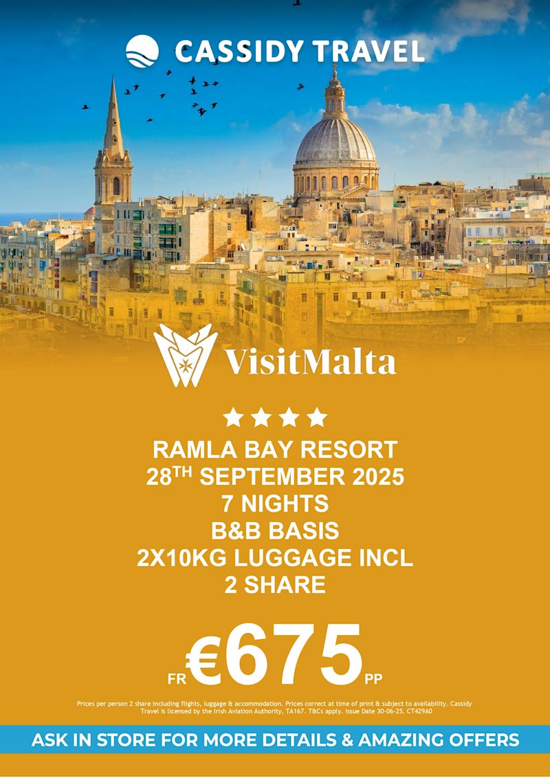 Cassidy Travel - Malta Travel Promo - July 2025 - On-Page Image 1