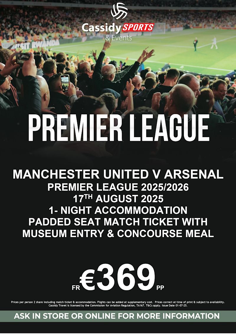 Cassidy Travel - Premier League Packages - July 2025 - On-Page Image 1