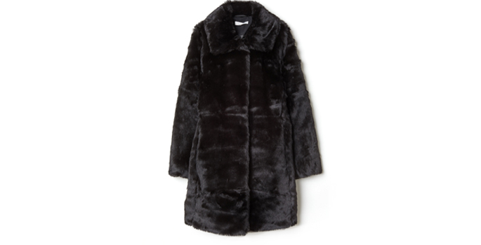 black faux fur coat size 18