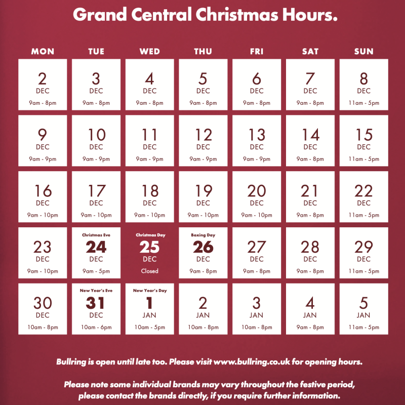 GC xmas hours