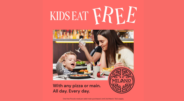 Milano - Kids Eat Free Promo - Feb/March 2025 - List