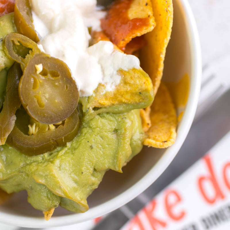 Shake Dog Nachos with Jalapenos and Guac