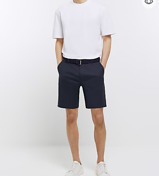 River Island Mens Belted Chino Shorts Regular Fit €45.00