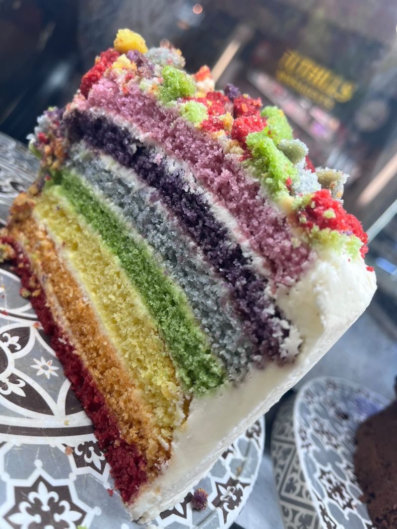 Silver Leaf Rainbow Cake