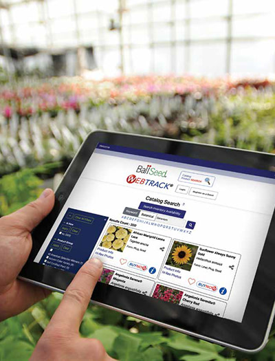WebTrack on a tablet in a greenhouse
