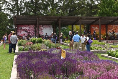 People enjoying an outdoor garden