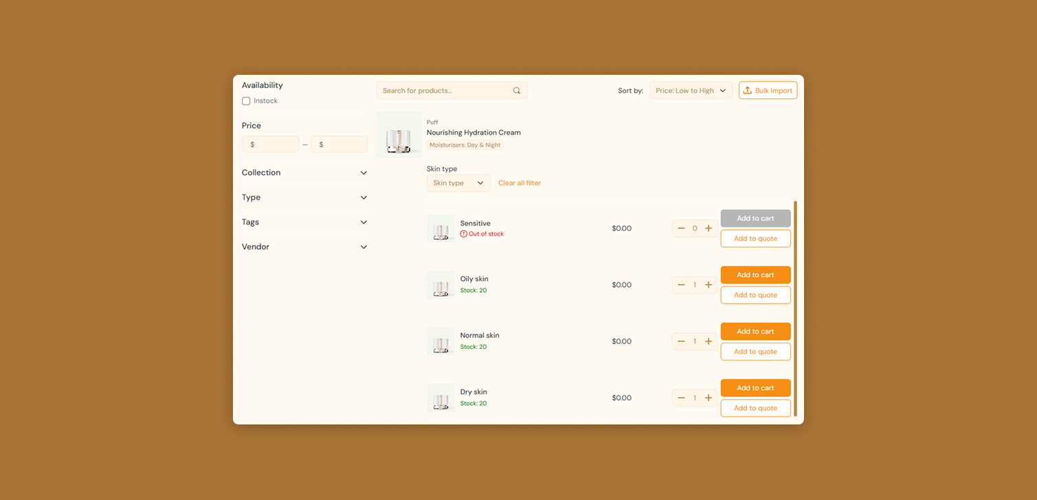 Product tables for b2b ecommerce: how to make ordering fast for repeat buyers