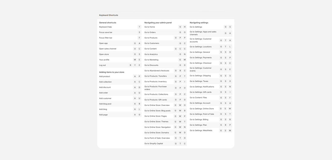 Shopify keyboard shortcuts that actually save time | DevCommerce Blog