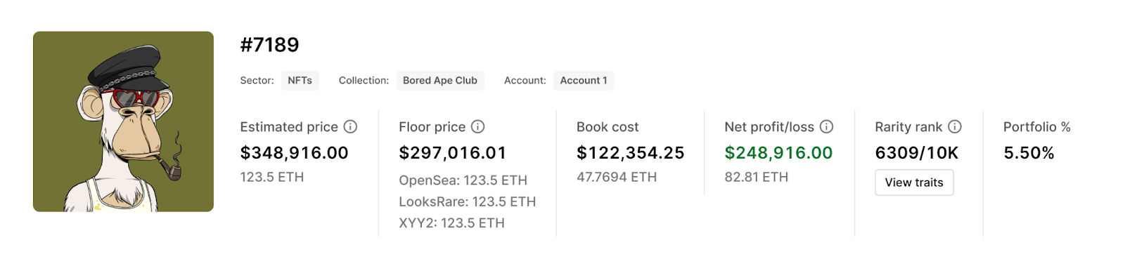 Track NFT holdings with MMI Portfolio Dashboard