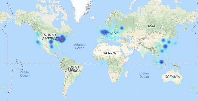 Ethereum nodes globally